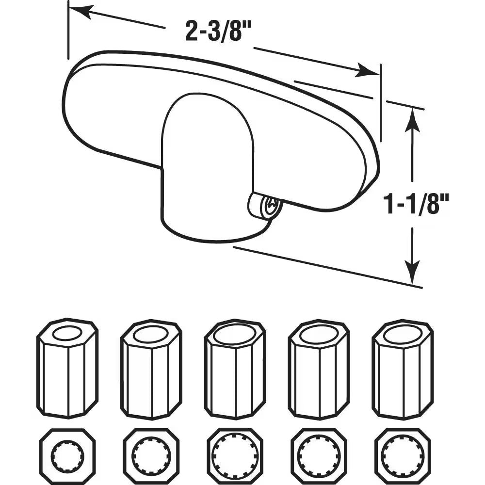 Universal, Aluminum Tee-Crank Casement Window Handle (2-Pack)