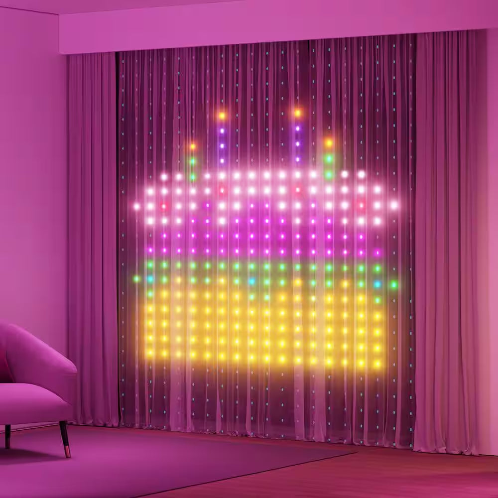520 LED Leads 6.5 Ft. Indoor Plug-In Integrated LED Novelty Curtain Lights LED String -Light