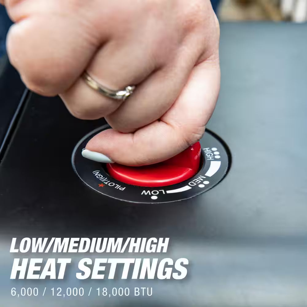 18,000 BTU Cabinet Propane Outdoor Space Heater with Hose and Regulator