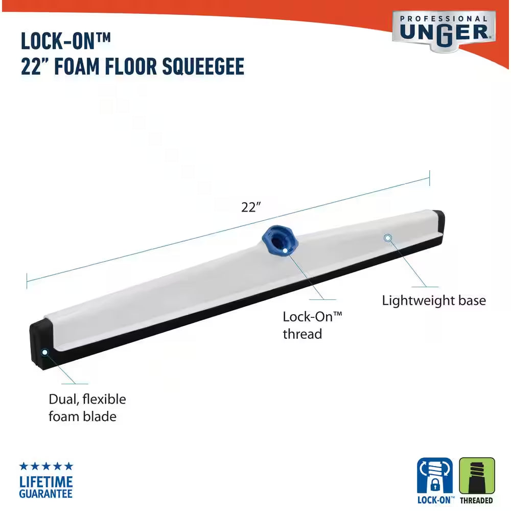 Lock-On 22 In. Foam Rubber Floor Squeegee (5-Pack)