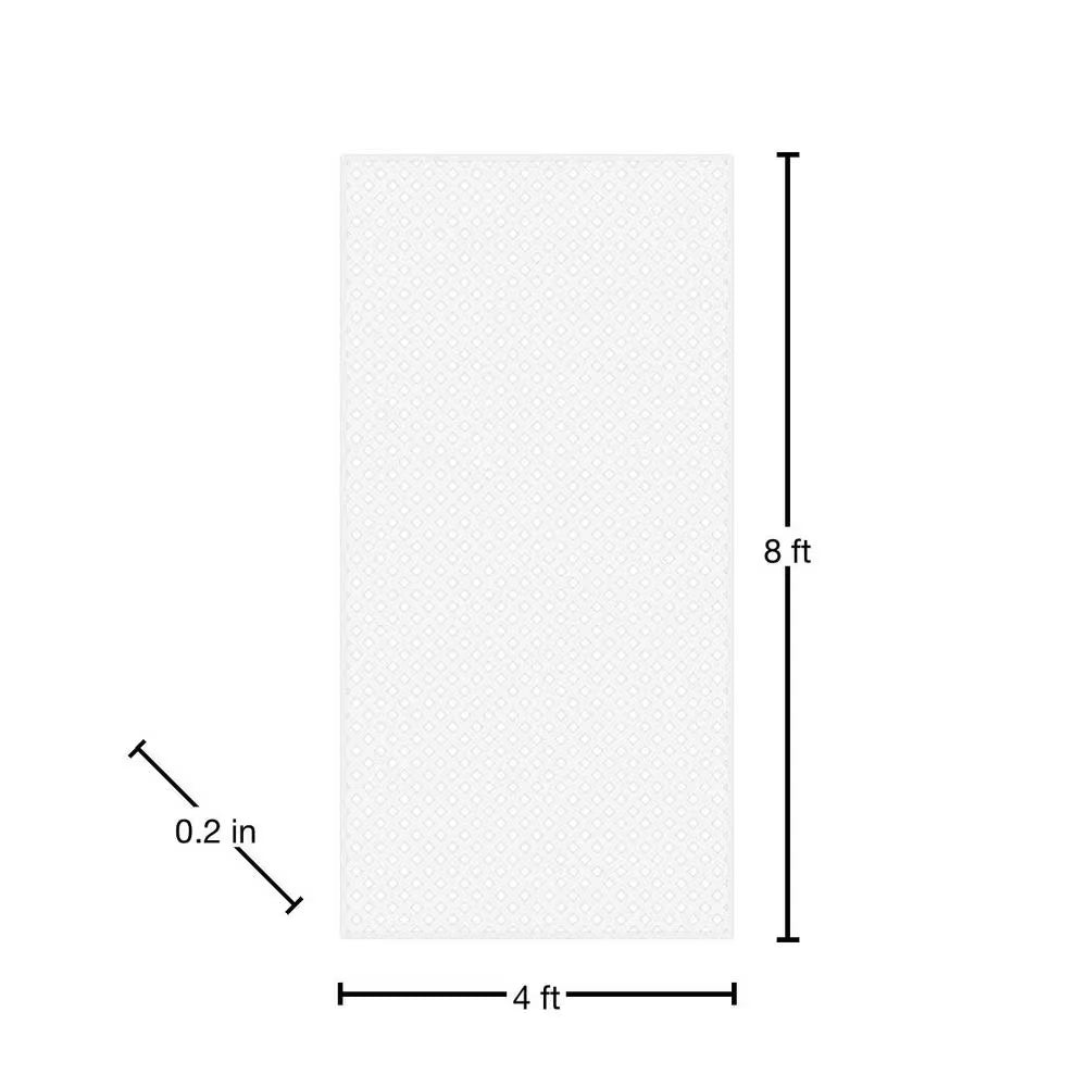 4 Ft. X 8 Ft. White Privacy Diamond Vinyl Lattice Panel - Solid Border