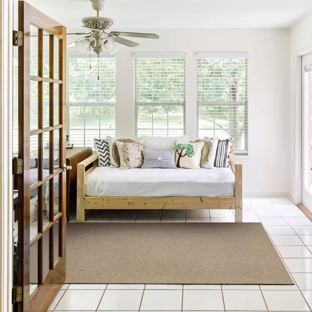 Ribbed Taupe 6 Ft. X 8 Ft. Indoor/Outdoor Area Rug