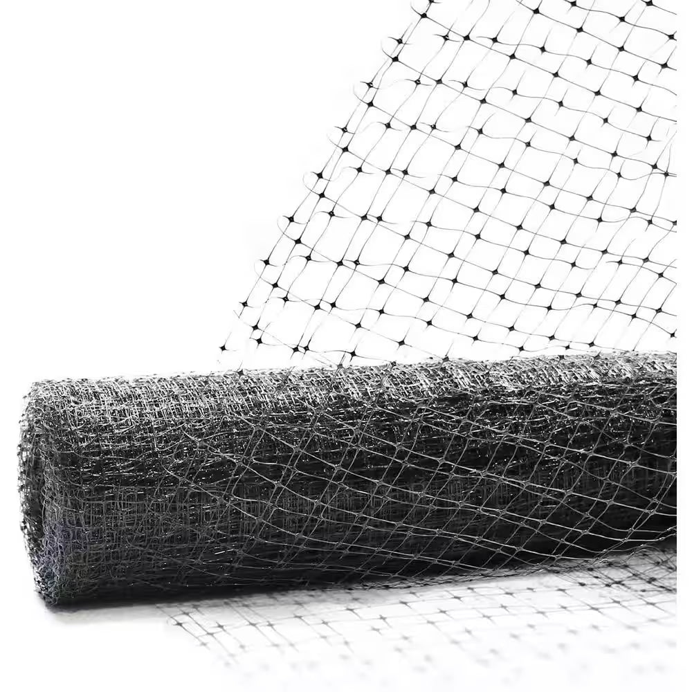 7 Ft. X 100 Ft. X 3/4 In. Black Plastic Bird Netting for Vegetable, Tr ...