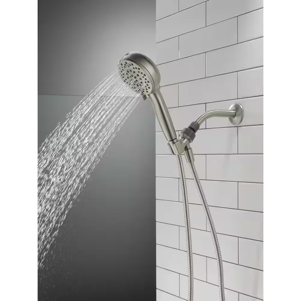 Proclean 6-Spray Wall Mount Handheld Shower Head 1.75 GPM in Spotshield Brushed Nickel