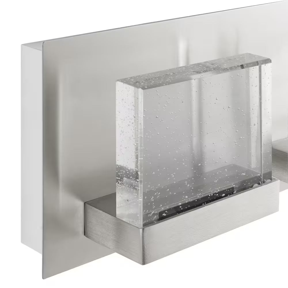 Alberson 5.1 In. W 4-Light Brushed Nickel Integrated LED Bathroom Vanity Light Bar with Bubble Glass
