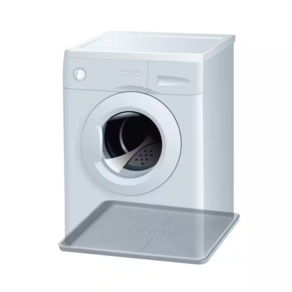 28 In. X 30 In. Plastic Washing Machine Drain Drip Pan with 1 In. Furnished Drain Adapter