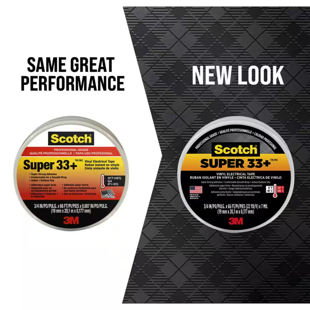 Super 33+ 3/4 In. X 66 Ft. X 0.007 In. Vinyl Electrical Tape, Black