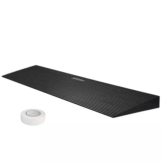 1.2 In. Rise Cuttable Threshold Ramp for Sweeping Robot, 35.4 In. Wide Natural Rubber Wheelchair Ramp, Non-Slip Ramp