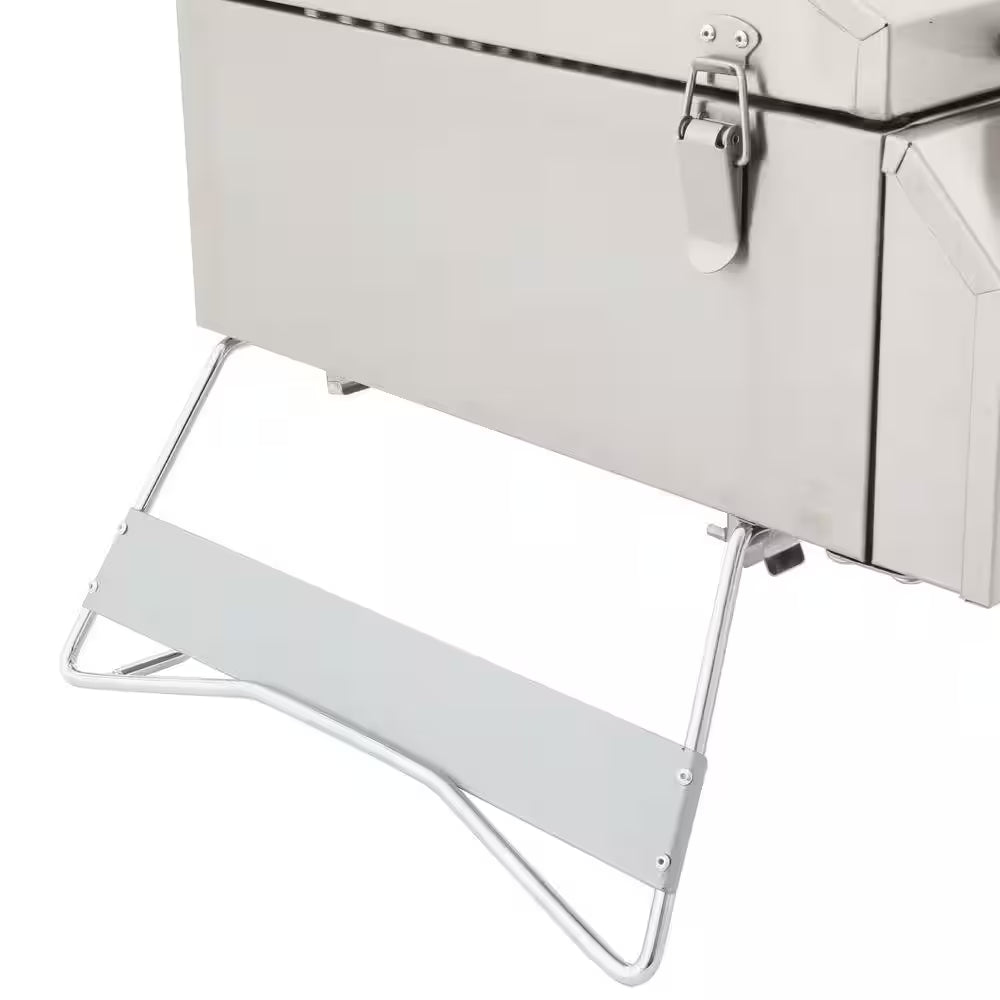 2-Burner Portable Propane Gas Table Top Grill in Stainless Steel
