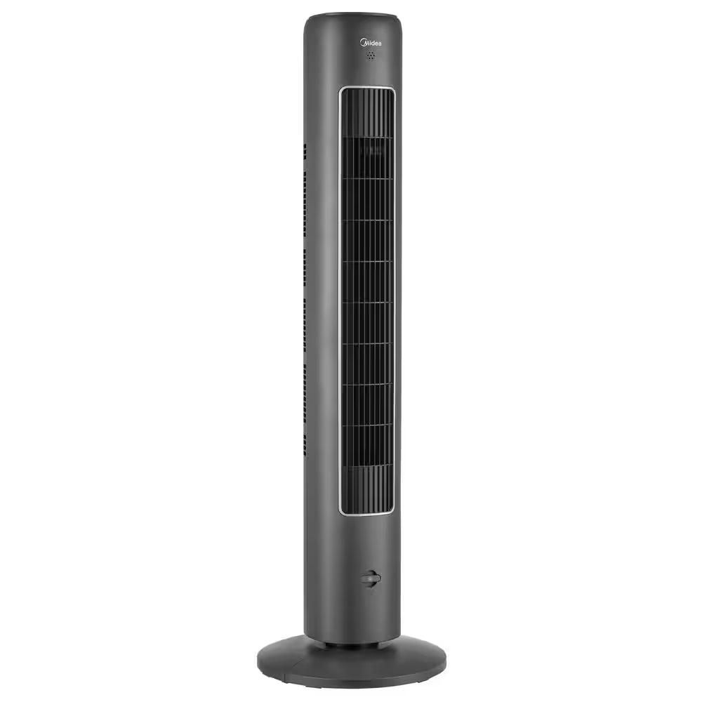 42 In. 3-Speeds Tower Fan in Gray with Wi-Fi, Sleep Mode, 60° Oscillation, 7-Hours Timer, Aromatherapy Box, Negative Ion