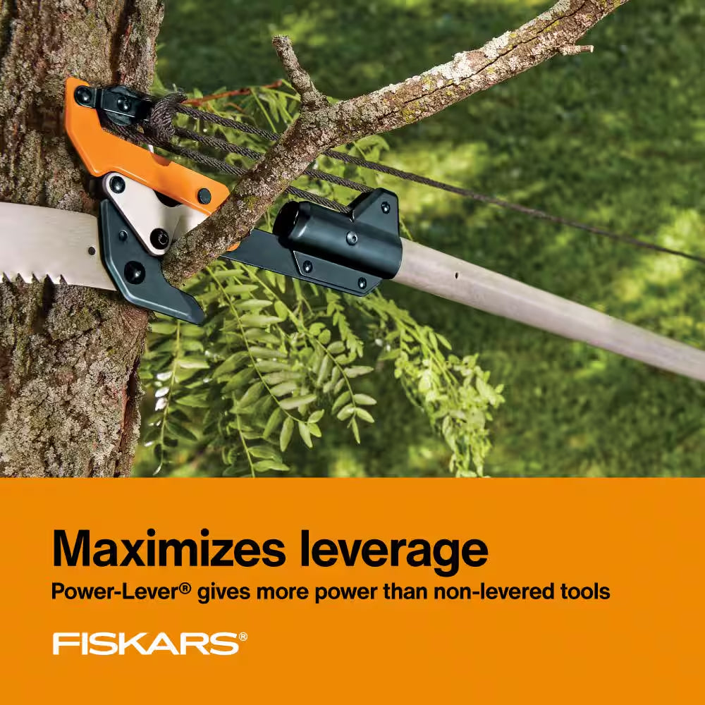 Powerlever 1-1/8 In. Cut Capacity Steel Saw Blade 15 In. Fiberglass Pole 14 Ft. Tree Pruner