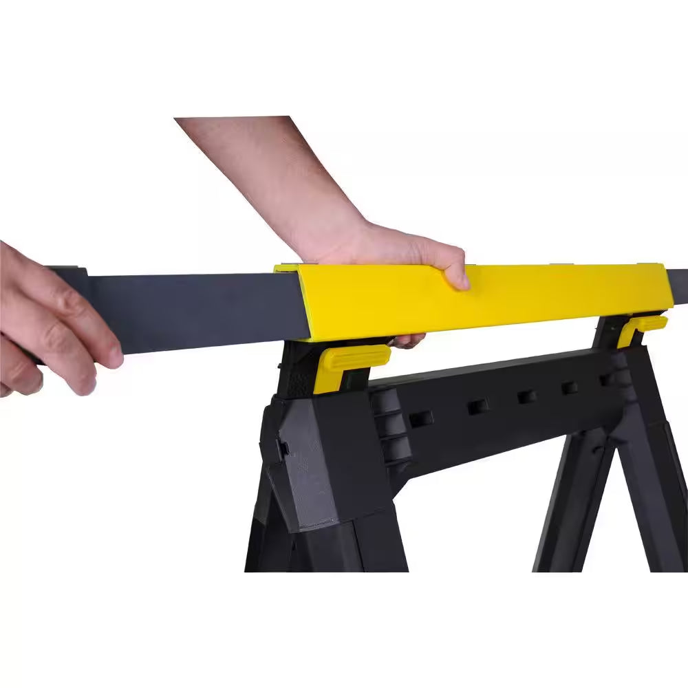 32 In. H Plastic 2-Way Adjustable Folding Sawhorse (2 Pack)