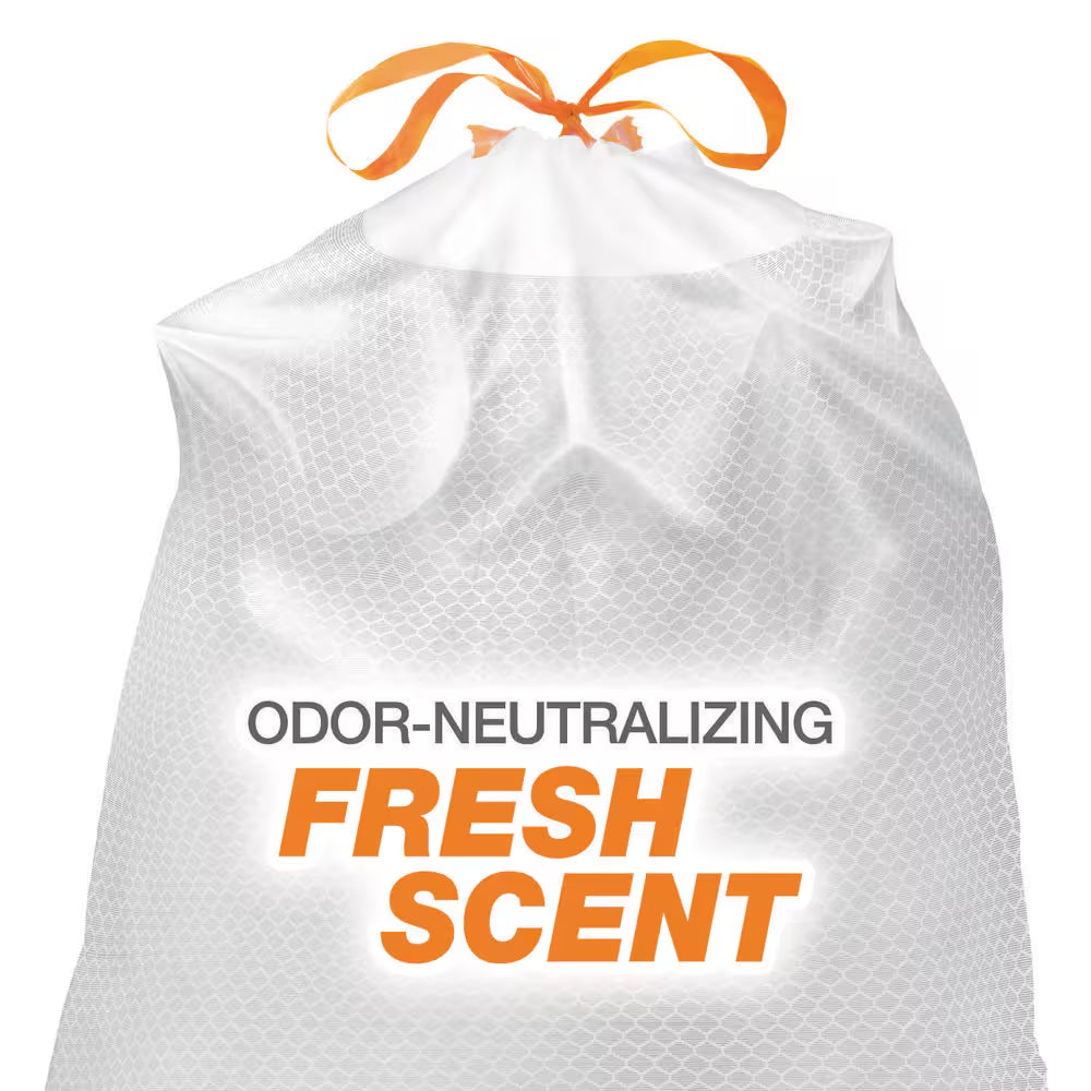 13 Gallon Reinforced Top Drawstring Fresh Scented Tall Kitchen Trash Bags with 20% PCR (200-Count)