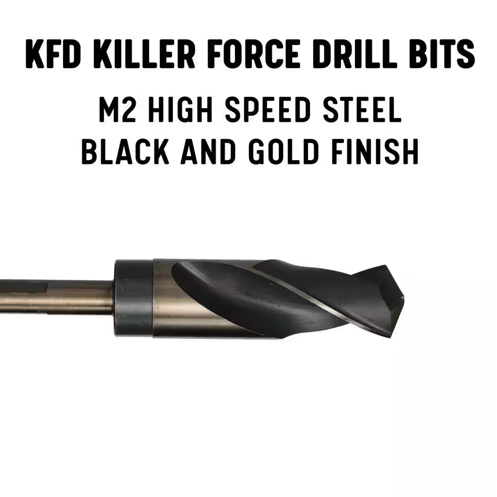 7/16 In. High Speed Steel Black and Gold Reduced Shank Twist Drill Bit with 3/8 In. Shank