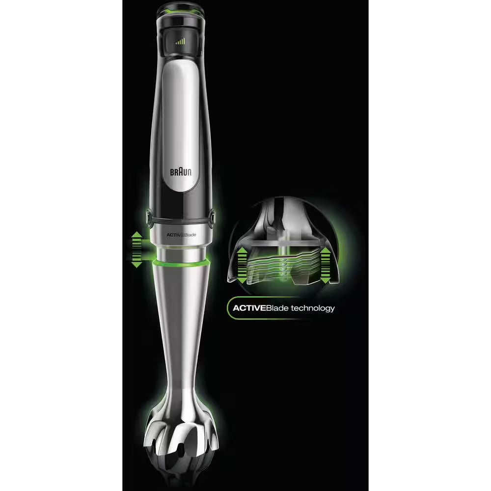 Multiquick 7 Smart-Speed Stainless Steel Immersion Blender with 500W of Power, Whisk