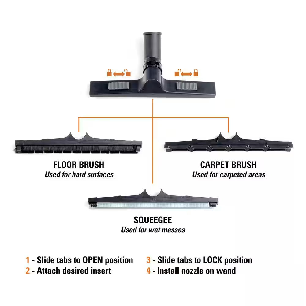 1-7/8 In. and 2-1/2 In. VT1738 Premium Floor Cleaning Accessory Kit Shop Vacuum Attachments for  Wet Dry Vacs