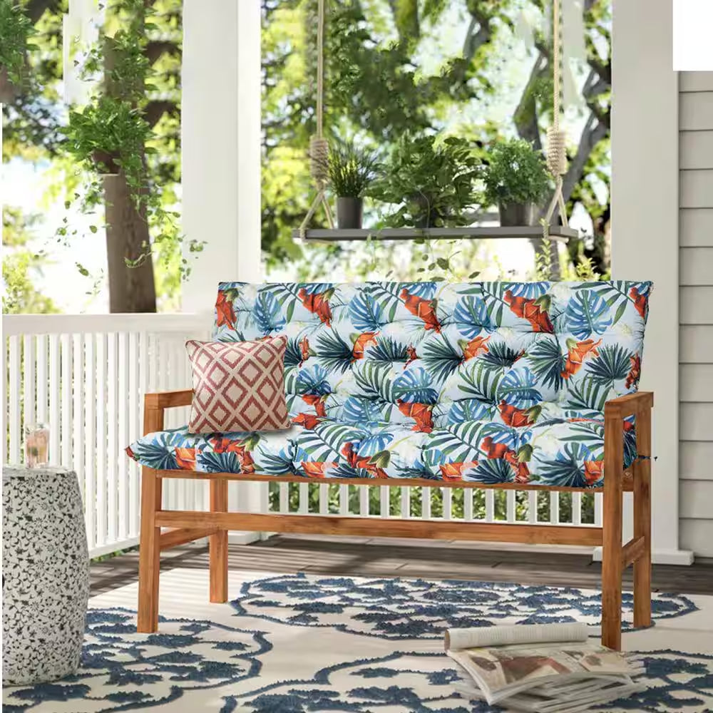 40 X 40 in 2-3 Seater Replacement Outdoor Swing Cushions with Back Support, Waterproof Bench Cushion Summer