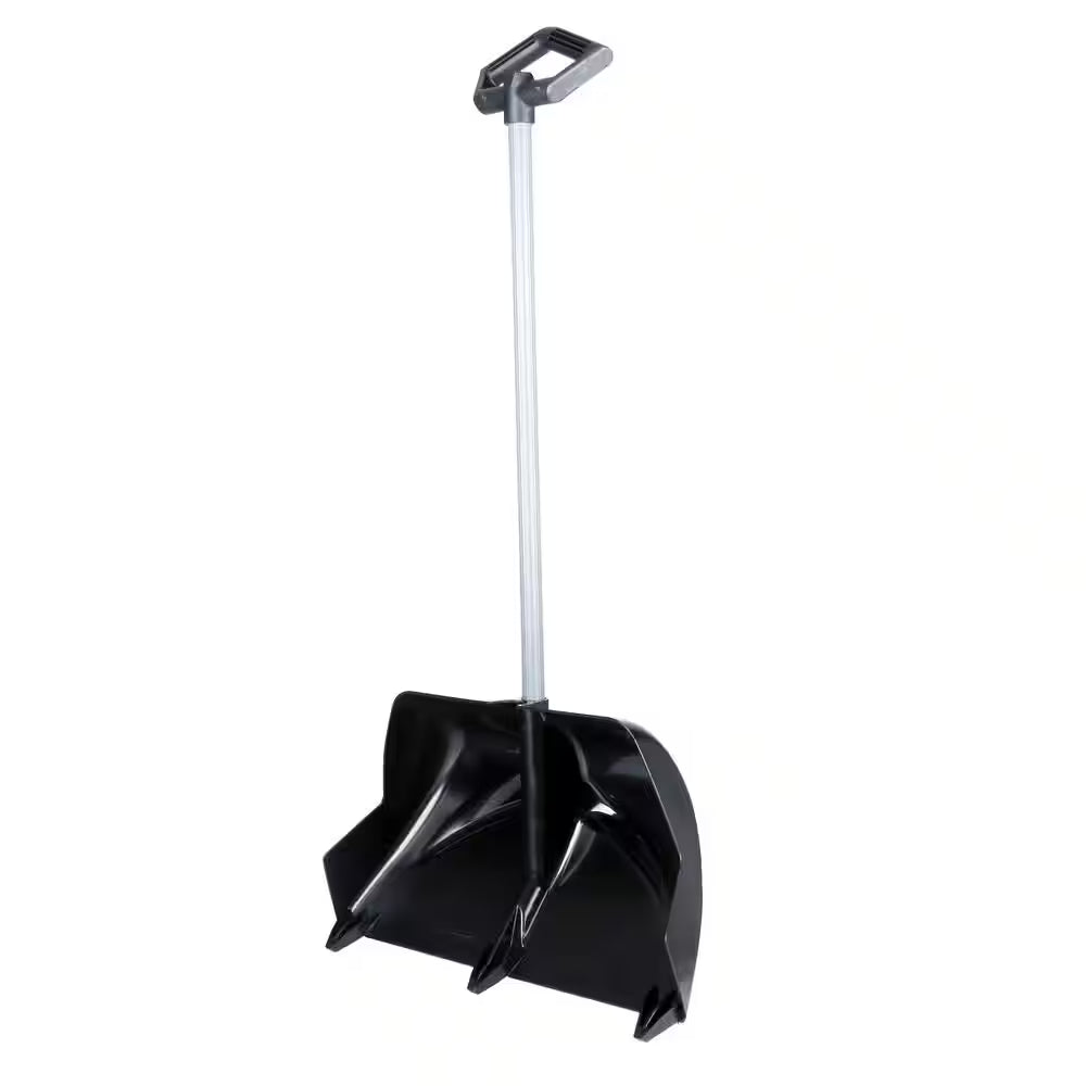 Crack Jumper 24 In. Combo Pusher, Adjust 42 in Vinyl-Coated Metal Handle, Abs-Plastic Blade, Ergonomic Grip Snow Shovel