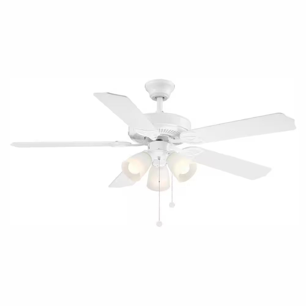 Brookhurst 52 In. LED Indoor White Ceiling Fan with Light Kit