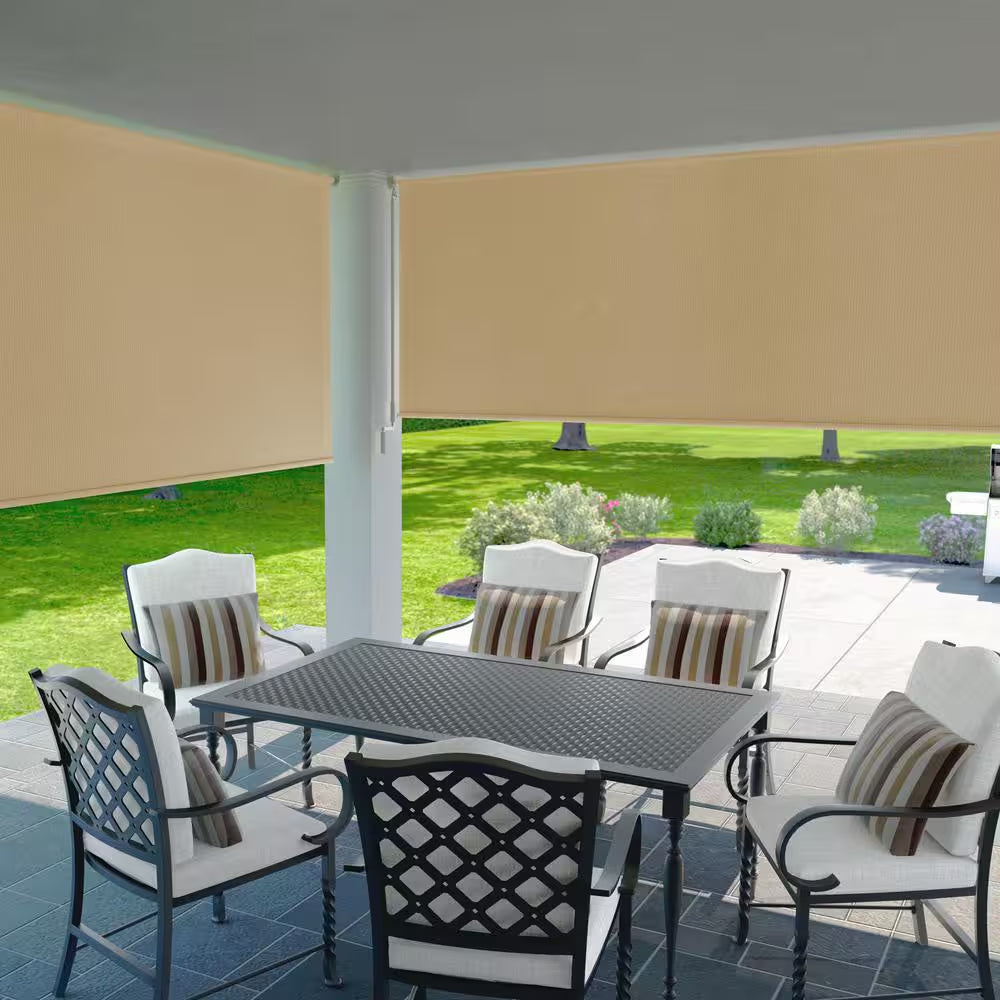Southern Sunset Cordless UV Blocking Fade Resistant Fabric Exterior Roller Shade 96 In. W X 72 In. L
