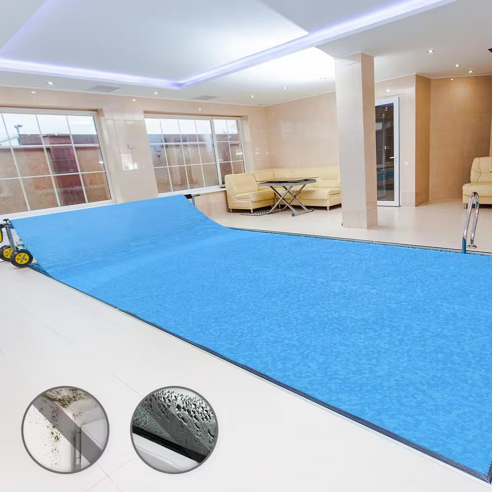 12 Mil 18 Ft. X 36 Ft. Rectangular Blue in Ground Pool Solar Pool Cover
