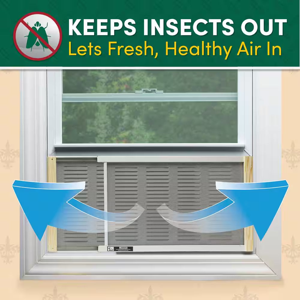 37 In. X 10 In. Grey Aluminum Adjustable Screen Ventilator