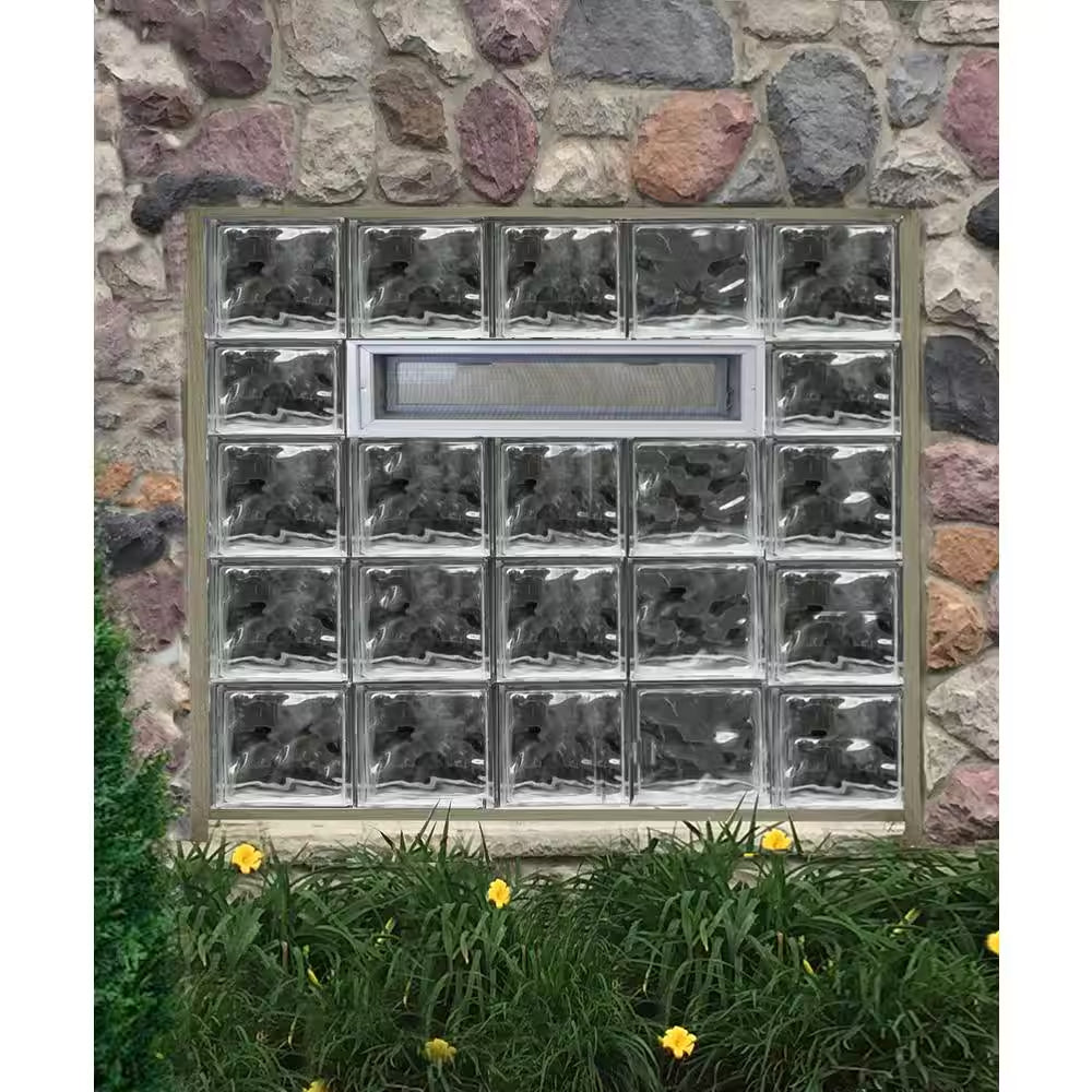 3 In. Thick Series 24 In. X 6 In. X 3 In. Hopper Vent for Glass Block Windows (Actual 23.25 In. X 5.75 In. X 3.12 In.)