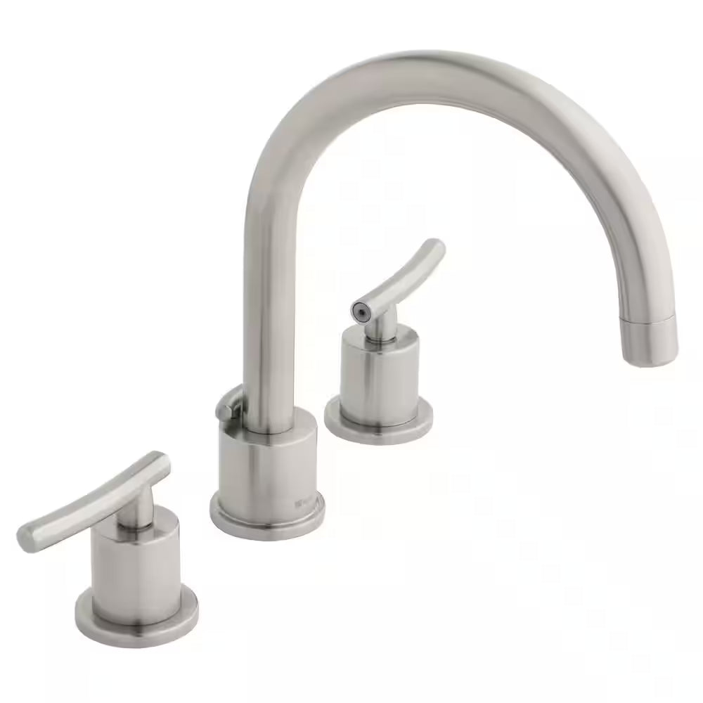 Dorset 8 In. Widespread Double-Handle High-Arc Bathroom Faucet in Brushed Nickel