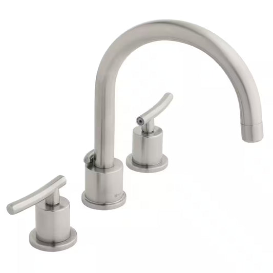 Dorset 8 In. Widespread Double-Handle High-Arc Bathroom Faucet in Brushed Nickel