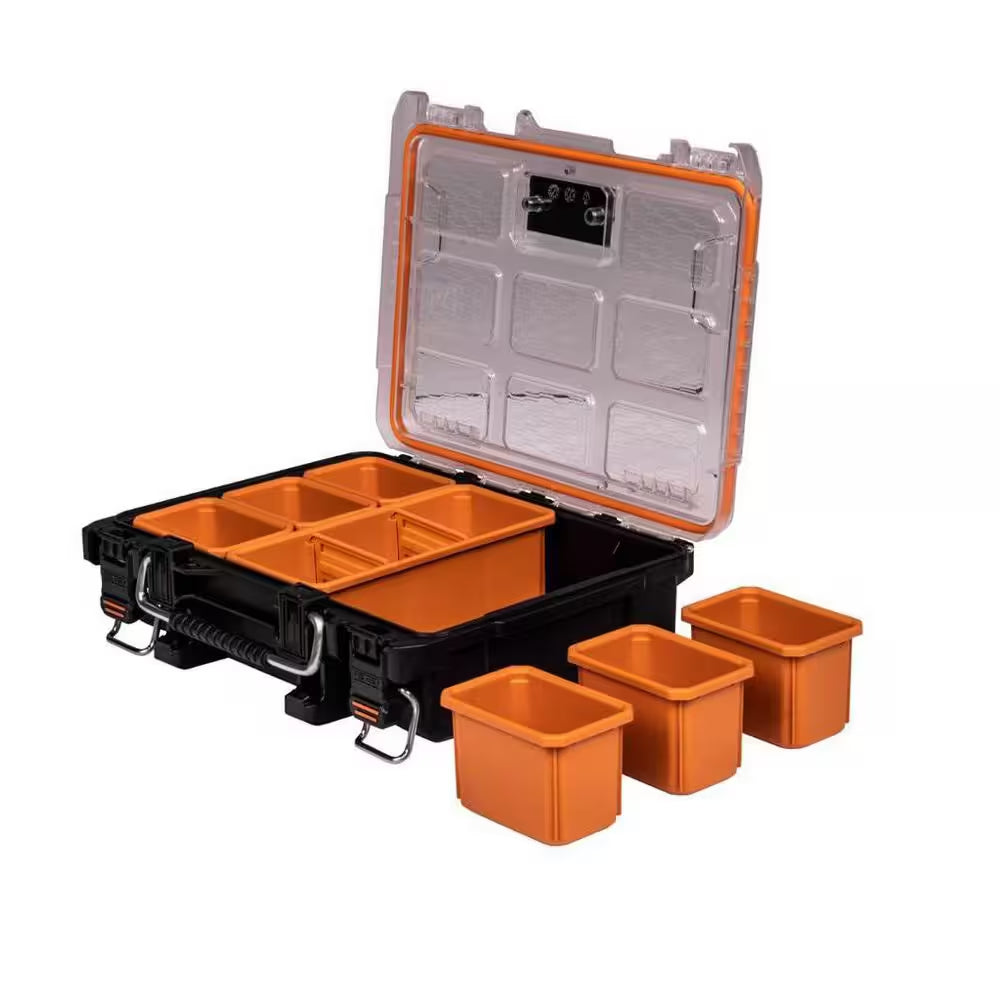 Pro Gear System Gen 2.0 Heavy Duty Impact Resistant Multi-Section Tool and Small Parts Organizer with Transparent Lid
