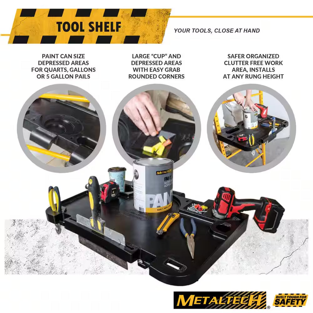 Jobsite 30 In. X 20 In. X 3 In. Polypropylene Tool Box Tray, Parts and Accessories Holder/Organizer for Scaffold