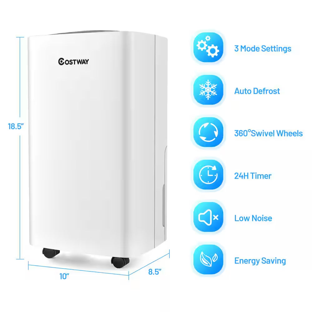 24-Pints 1500 Sq. Ft. Portable Dehumidifier for Medium to Large Spaces
