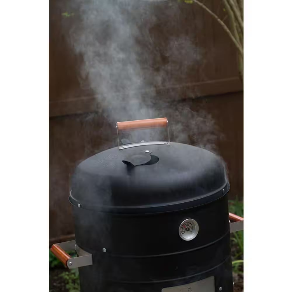 2-In-1 Charcoal Water Smoker Grill