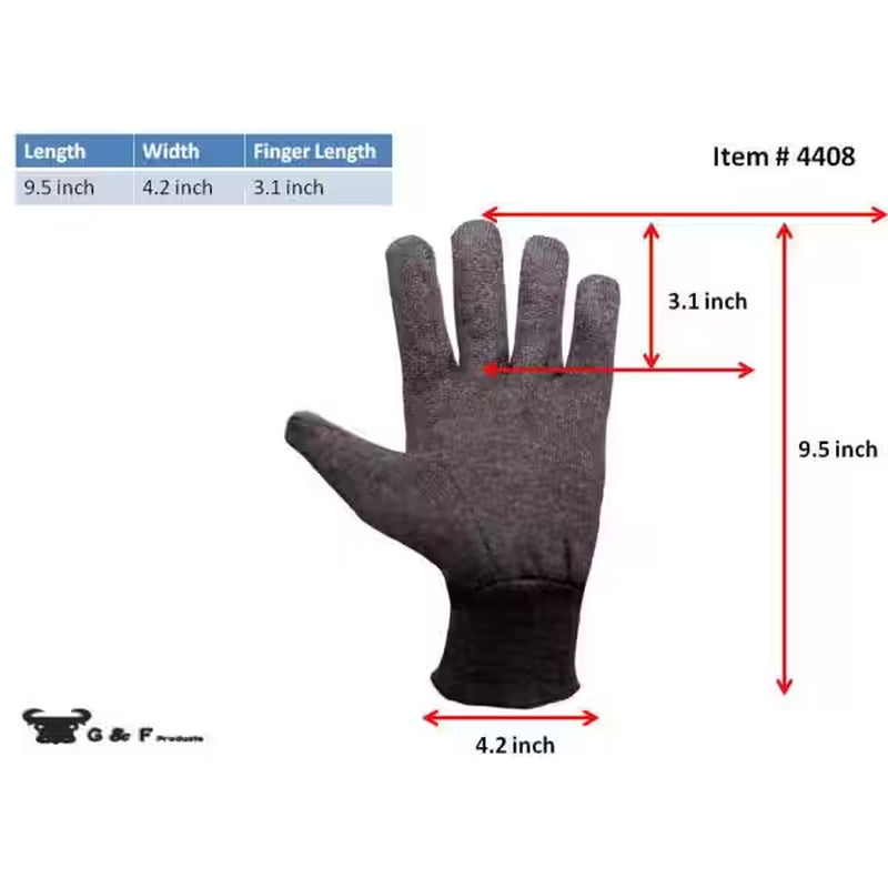 Xlarge Brown Jersey Gloves (12-Pairs)