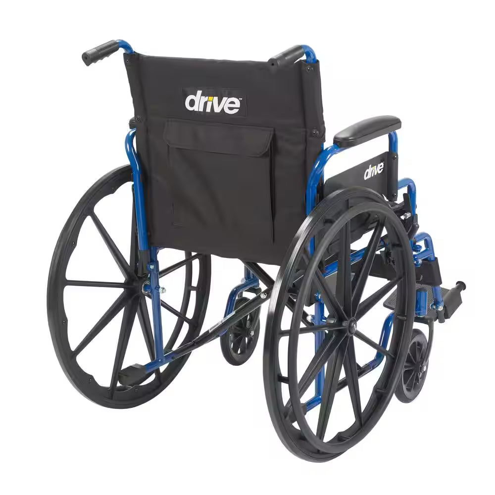 Blue Streak Wheelchair with Flip Back Desk Arms, 20 In. Seat and Swing-Away Footrests
