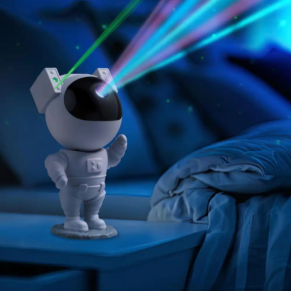9.25 In. Sound React Multi-Color Integrated T10 1W LED Astronaut Galaxy Night Light
