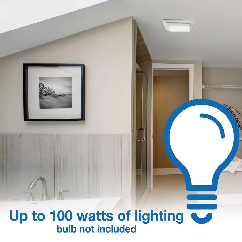 Advantage 70 CFM Ceiling Bathroom Exhaust Fan with Light