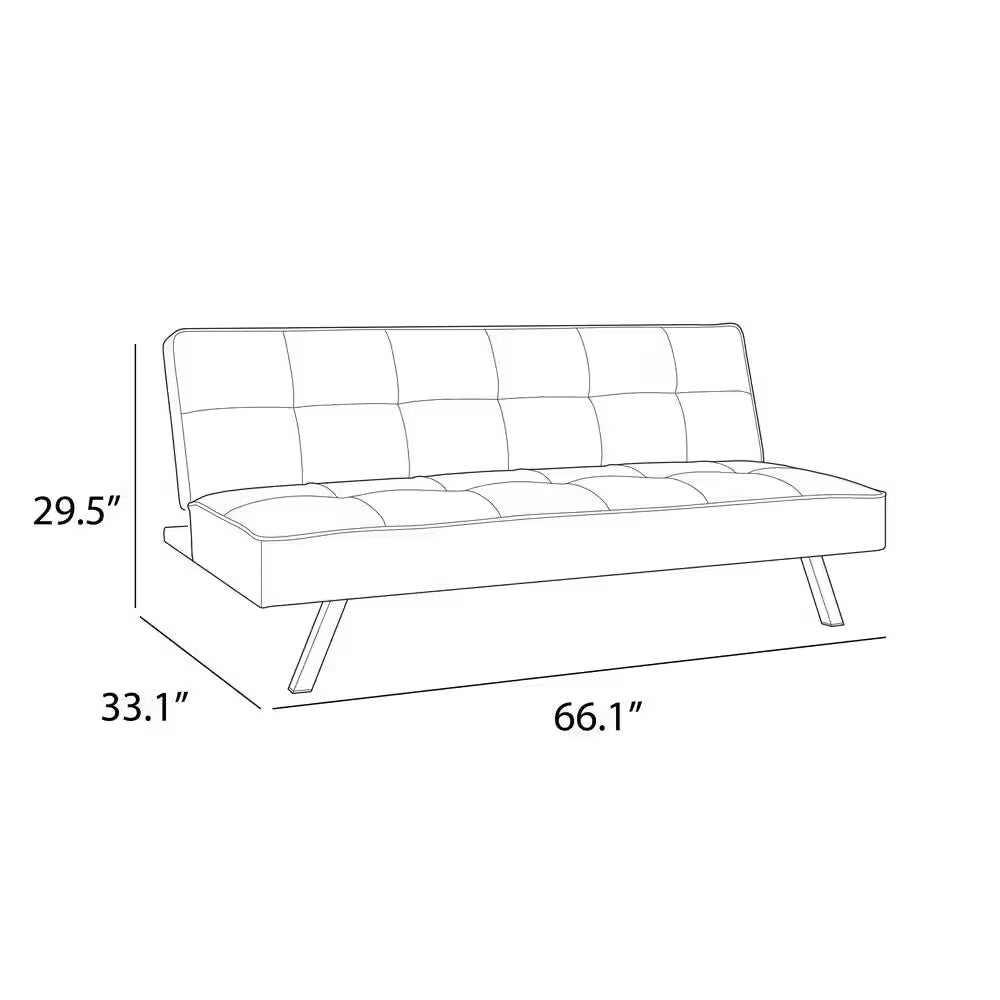 Calgiri 66 In. Armless 3-Seater Sofa in Blue