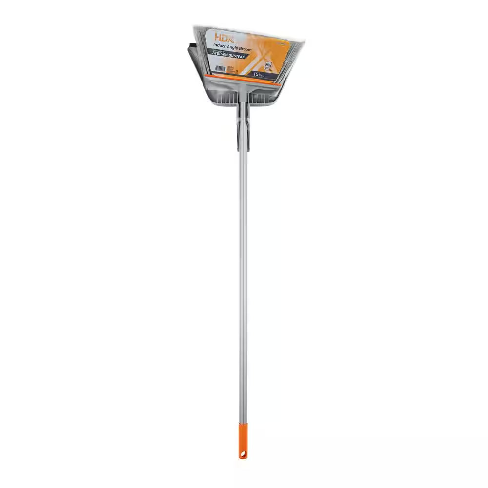 15 In. Angle Broom and Step-On Dustpan Set