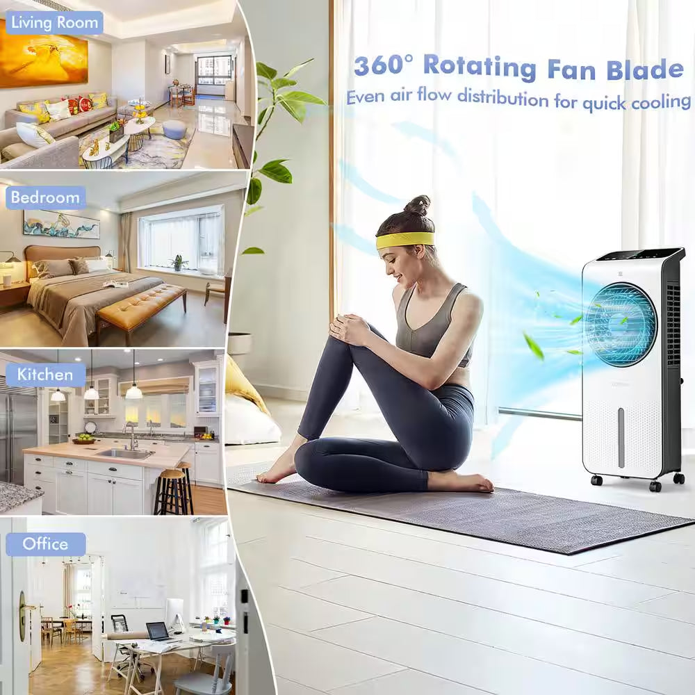 423.5 CFM Evaporative Air Cooler 3-In-1 Portable Swamp Cooling Fan W/12H Timer Remote for 200 Sq.Tf.