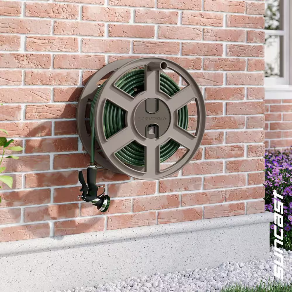 100 Ft. Sidewinder Wall Mount Hose Reel, Light Taupe