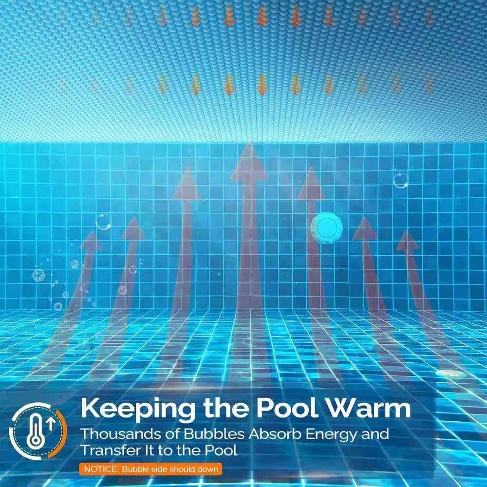 12 Mil 18 Ft. X 36 Ft. Rectangular Blue in Ground Pool Solar Pool Cover