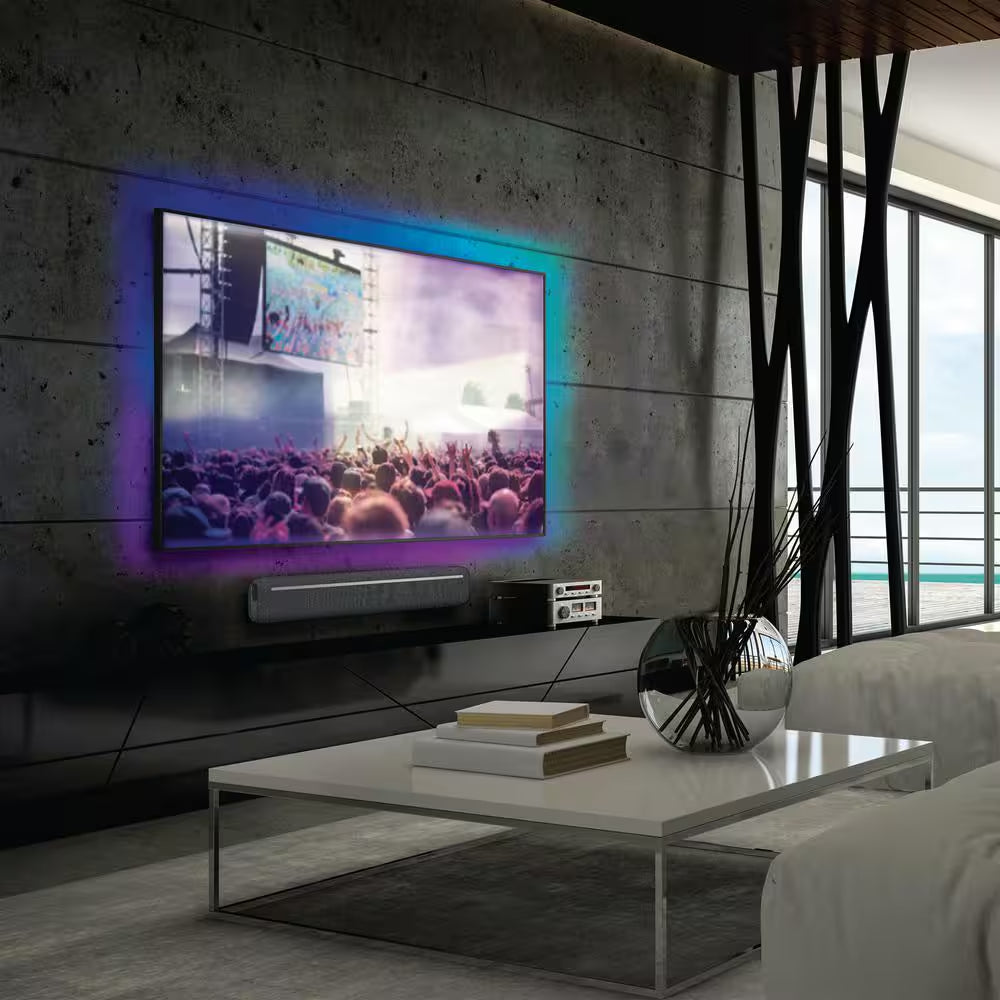 12Ft RGB LED Sound Reactive Light Strips W/Remote Control