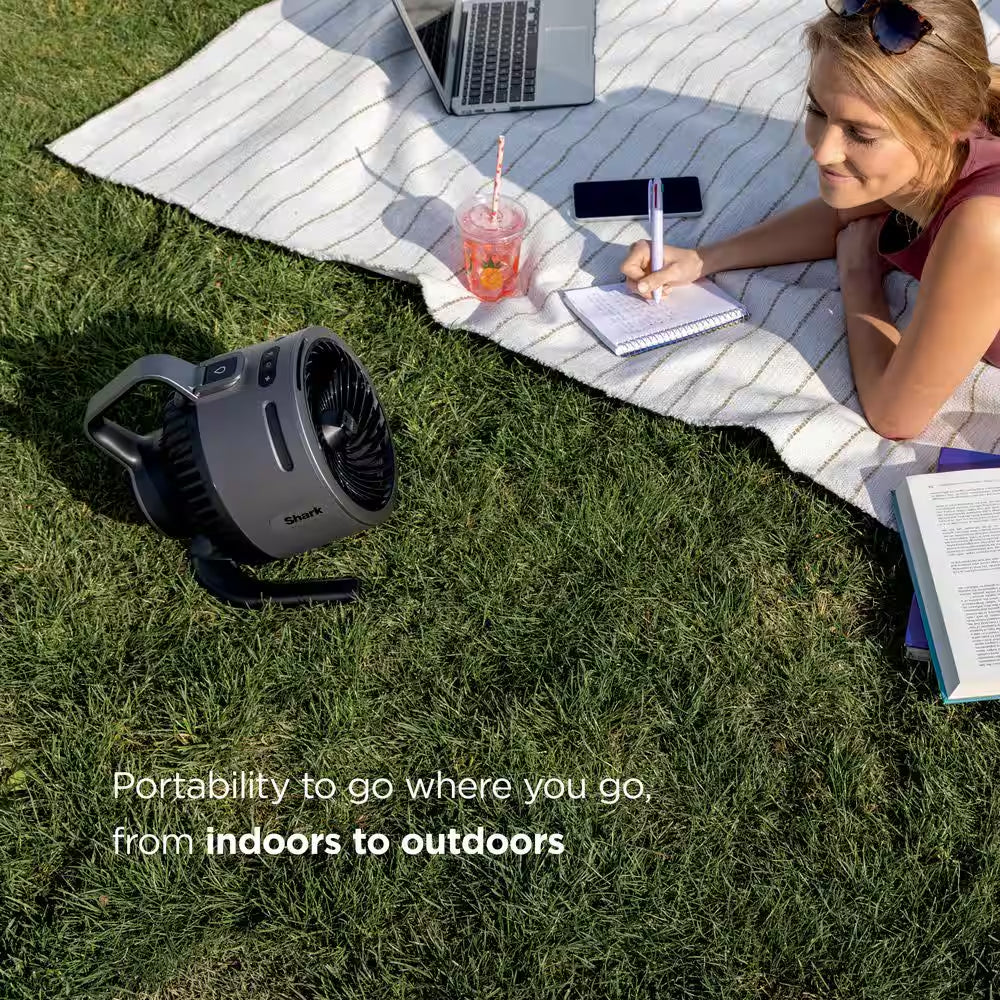 Flexbreeze Hydrogo 8.4 In. 5-Fan Speeds Personal Misting Portable Fan in Dark Grey with Ultra-Quiet Cooling