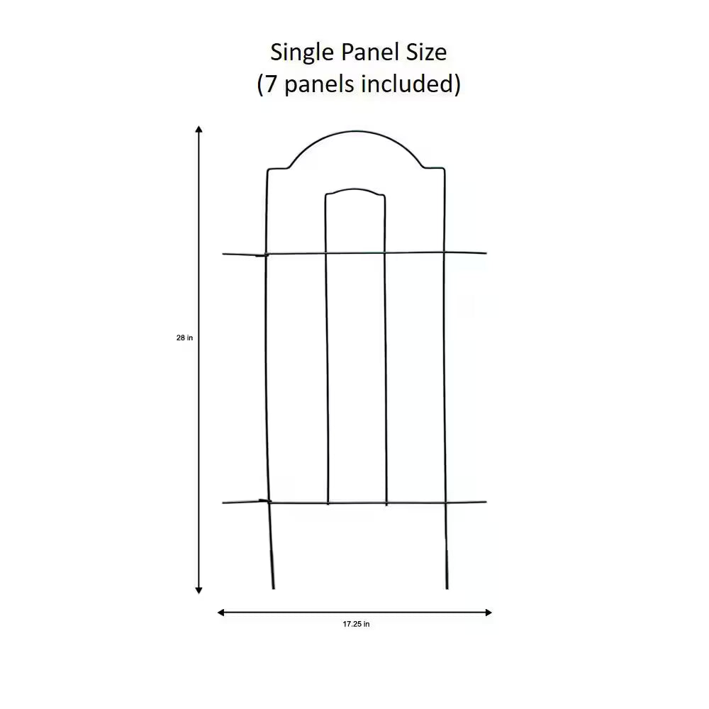 28 In. H X 10 Ft. L Cathedral Steel Wire Folding Garden Fence