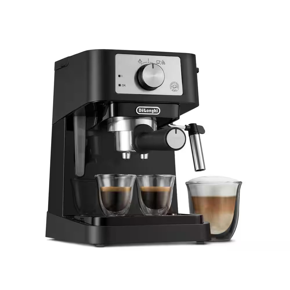 De'Longhi Stilosa Black and SS 15-Bar Pump Espresso Maker