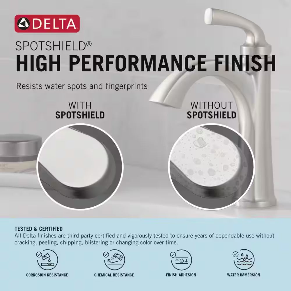 Portwood 4 In. Centerset 2-Handle Bathroom Faucet in Spotshield Brushed Nickel
