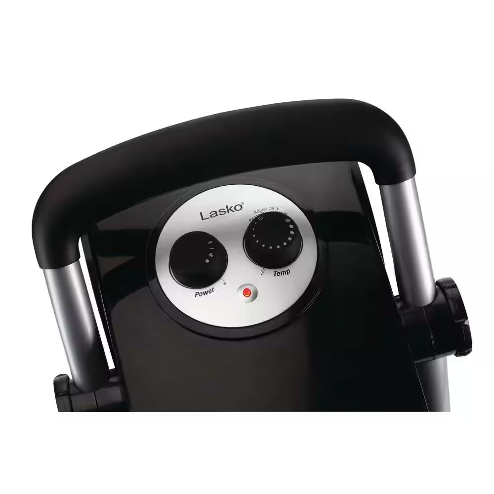 1500W 11.75 In. Black Electric Utility Ceramic Space Heater with Pivoting Head, 2 Heat Settings and Fan Only Mode