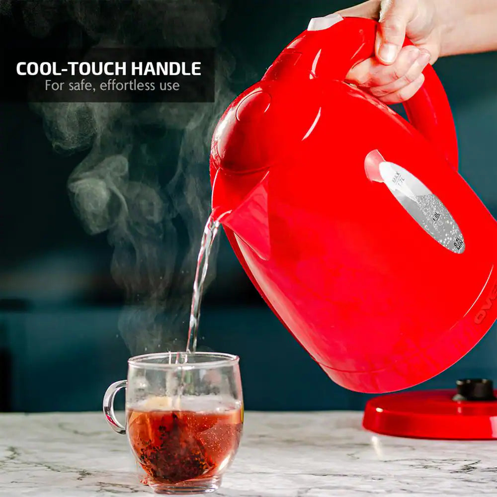 KP72R 7-Cup Red BPA Free Electric Kettle with Auto Shut-Off and Boil-Dry Protection