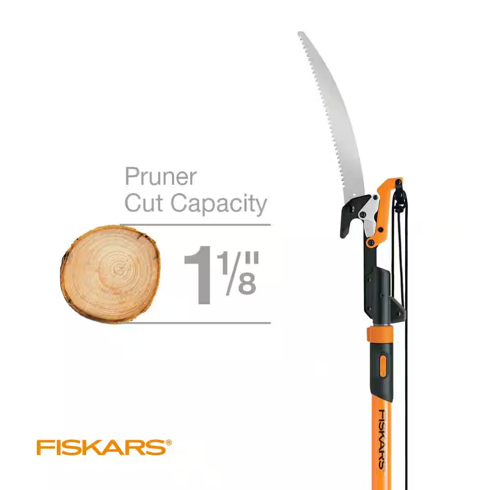 Powerlever 1-1/8 In. Cut Capacity Steel Saw Blade 15 In. Fiberglass Pole 14 Ft. Tree Pruner